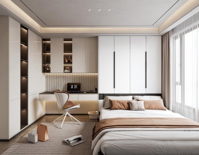 现代榻榻米卧室3D模型下载